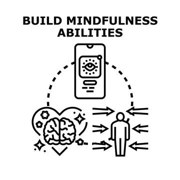 Building mindfulness abilities with mental focus and emotional intelligence Stock Illustration
