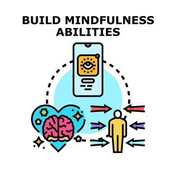 Building mindfulness abilities with mental focus and emotional intelligence Stock Illustration