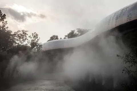 A building in the mist Stock Photos