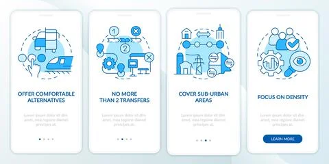 Building mobility services blue onboarding mobile app screen Ilustración de archivo