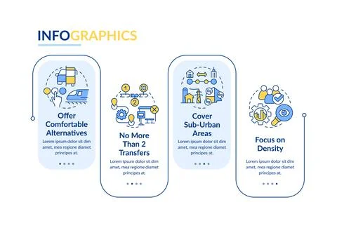 Building mobility services rectangle infographic template Illustrazione stock