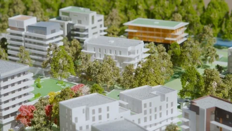 Building Model scale 1:500 - 4K RED3 Stock Footage 87834095