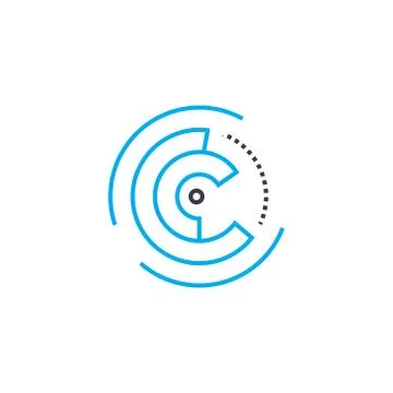 Building a model vector thin line stroke icon. Building a model outline Ilustración de archivo