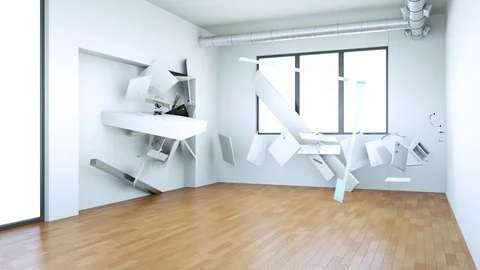 Building Up Modern Kitchen Interior Design 3d Stock Footage 91600198