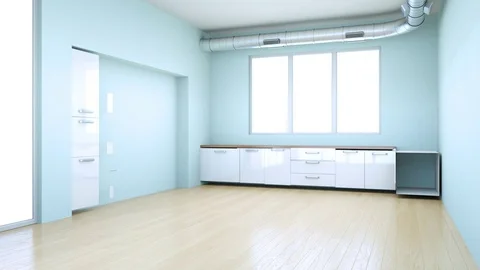 Building Up Modern Kitchen Interior Design 3d Stock Footage 91600258