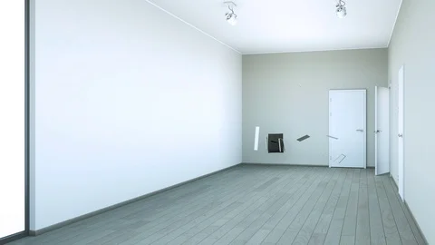 Building Up Modern Kitchen Interior Design 3d Stock Footage 91600286