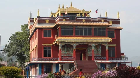 The building of the monastery (with child-monks) Video stock 57850756