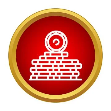 Building money stack, casino chip on top Stock Illustration