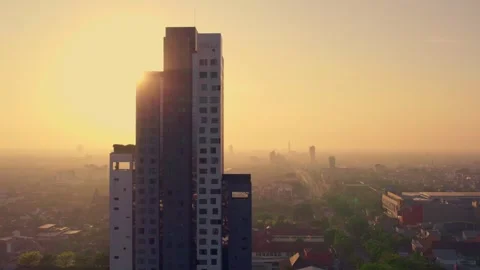Building in the morning Stock Footage 303547783