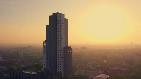 Building in the morning Stock Footage 303548041