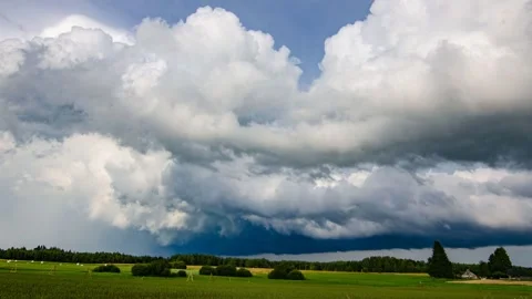 Building Motions Storm Clouds. Dark Clouds Sky Time Lapse. Raining Storm Clouds Stock Footage 280109168