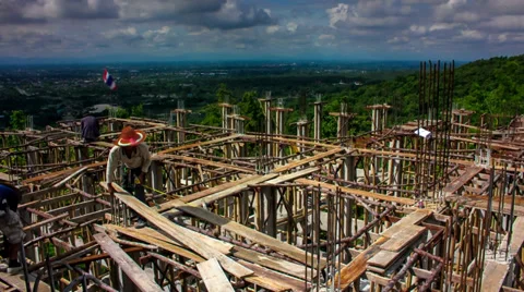 Building on The mountain tilt up Stock Footage 39268347