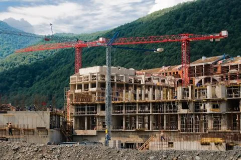 The building in mountains Stock Photos