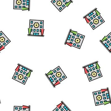 Building multicolor lighting vector seamless pattern Stock Illustration
