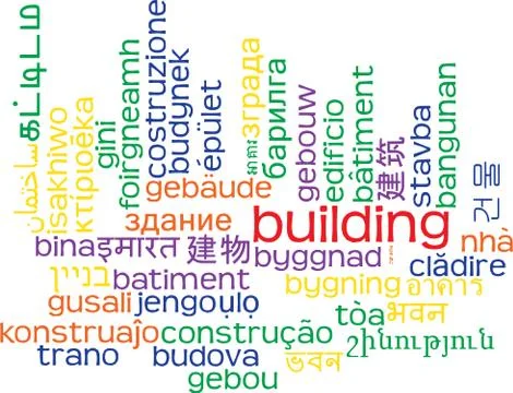 Building multilanguage wordcloud background concept Stock Illustration