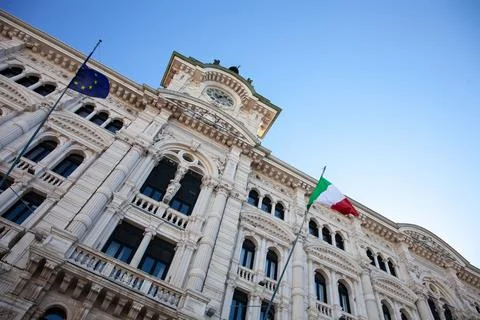 Building of the municipality of Trieste Stock Photos
