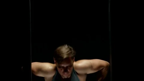 Building Muscles. The Gym - Dips. Video stock 78390841
