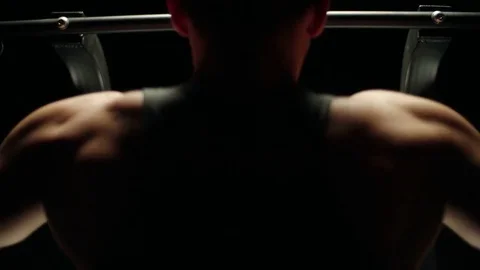 Building Muscles. Training the muscles of the back. Video stock 78387294