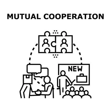 Building mutual cooperation with teamwork and connection Ilustración de archivo