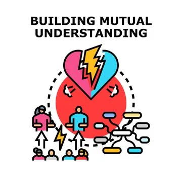 Building mutual understanding after conflict resolution Stock Illustration
