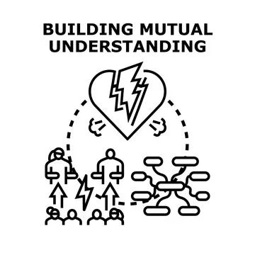 Building mutual understanding after conflict resolution Stock Illustration