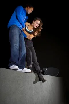 Building the nerve to do Parkour Stock Photos