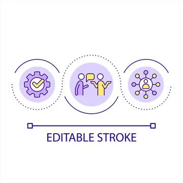Building network connection loop concept icon Stock Illustration