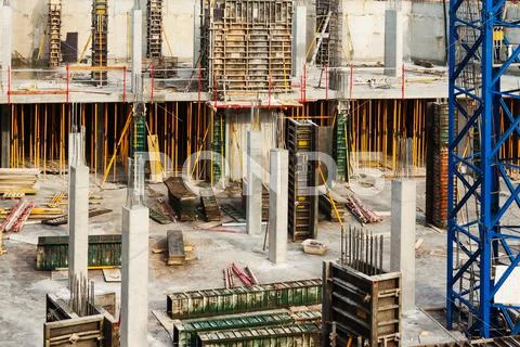 Building new concrete house Stock Photos