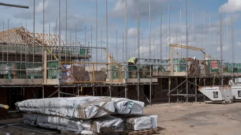 Building new homes Stock Footage 106064320
