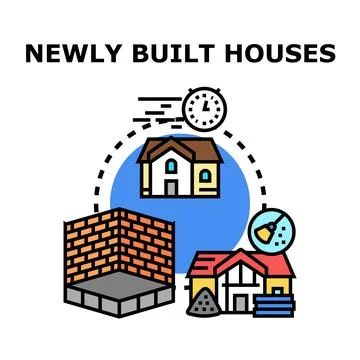 Building new houses process concept andstages Stock Illustration