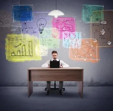 Building a new idea Illustrazione stock