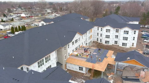 Building new multifamily construction Stock Footage 228489669