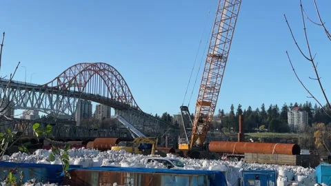 Building The New  Pattulla Bridge Stock Footage 165357264