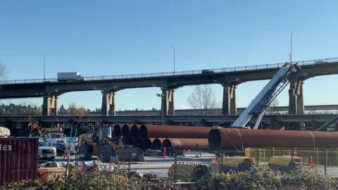 Building The New  Pattulla Bridge Stock Footage 165357283