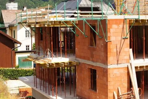 Building a new storey house Stock Photos