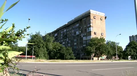 Building next to a street Stock Footage 11217095