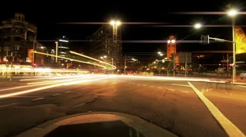 Building at Night Timlapse Stock Footage 10720165