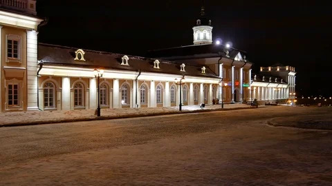 Building in the night on the Volga Stock Footage 105166964