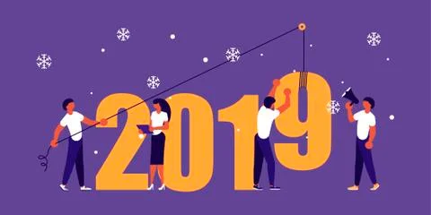 Building a numbers 2019 Stock Illustration