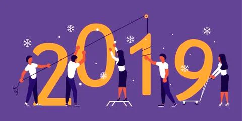 Building a numbers 2019 Stock Illustration