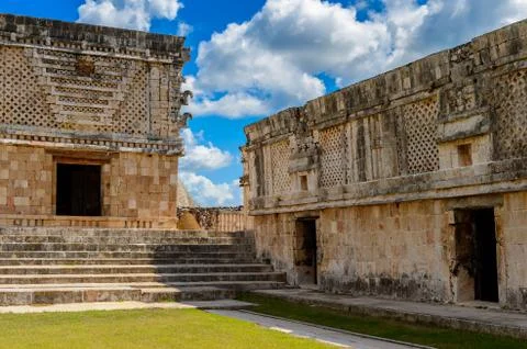 Building of The Nunnery, Uxmal, an ancient Maya city of the classical period. Fotos de archivo