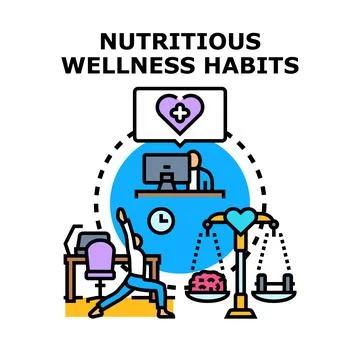 Building nutritious wellness habits for a balanced lifestyle Stock Illustration