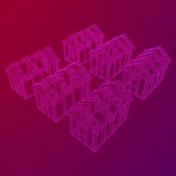 Building object or framing house. Greenhouse construction frame. Ilustración de archivo