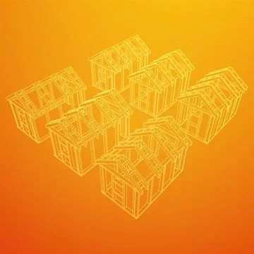 Building object or framing house. Greenhouse construction frame. Ilustración de archivo