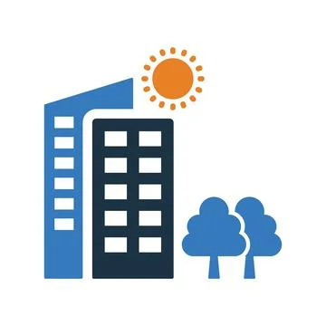 Building, office, architecture icon. Editable vector logo. Ilustración de archivo