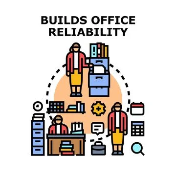 Building office reliability through efficient work processes Stock Illustration