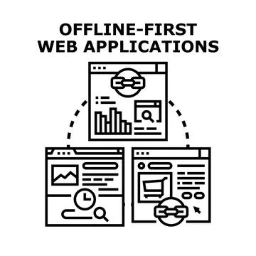 Building offline first web applications concept development Stock Illustration