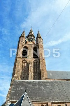 The building of the old Church in Delft, Netherlands Stock Photos