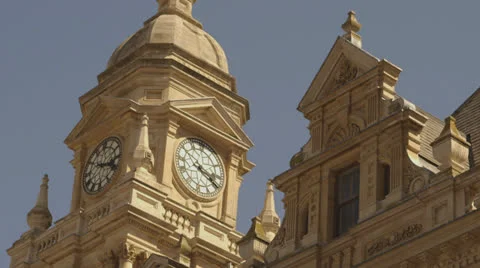 A building with an old clock Stock Footage 27112733