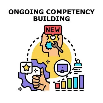 Building ongoing competency for professional skill development Stock Illustration
